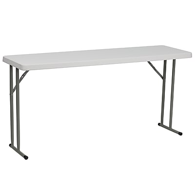Flash Furniture 60" x 18" Melamine Top Folding Table in Mahogany